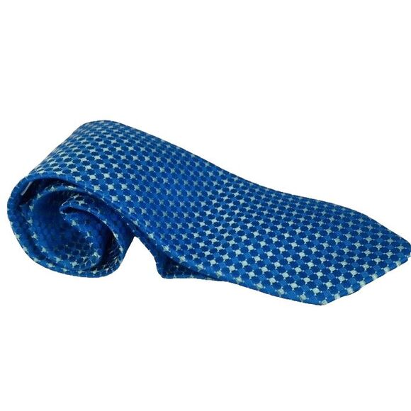 Michael Kors Blue Green Woven Silk Mens Neck Tie Classic Dress Business Design - Picture 1 of 9
